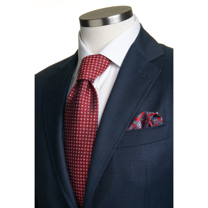 Canali Kei Model Suit in Dual-Tone Wool in Blue