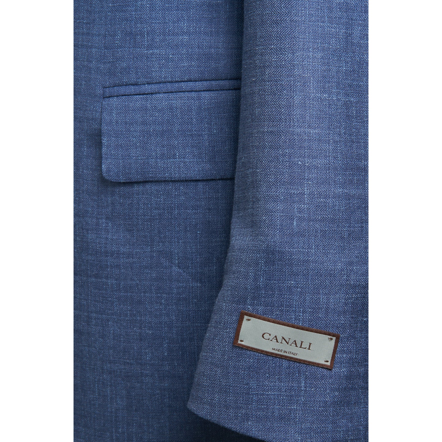 Canali Siena Model Sport Coat – Wool, Silk & Linen – Blue