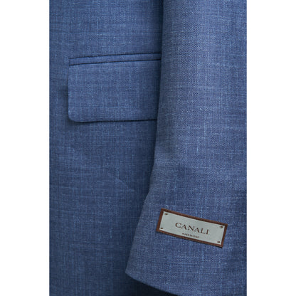 Canali Siena Model Sport Coat – Wool, Silk & Linen – Blue