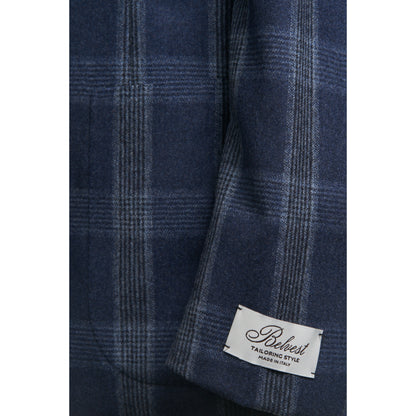 Belvest "Jacket in the Box" Wool Sport Coat in Blue Windowpane