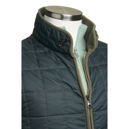 Waterville Water Repellent Quilted Nylon Vest in Forest Green