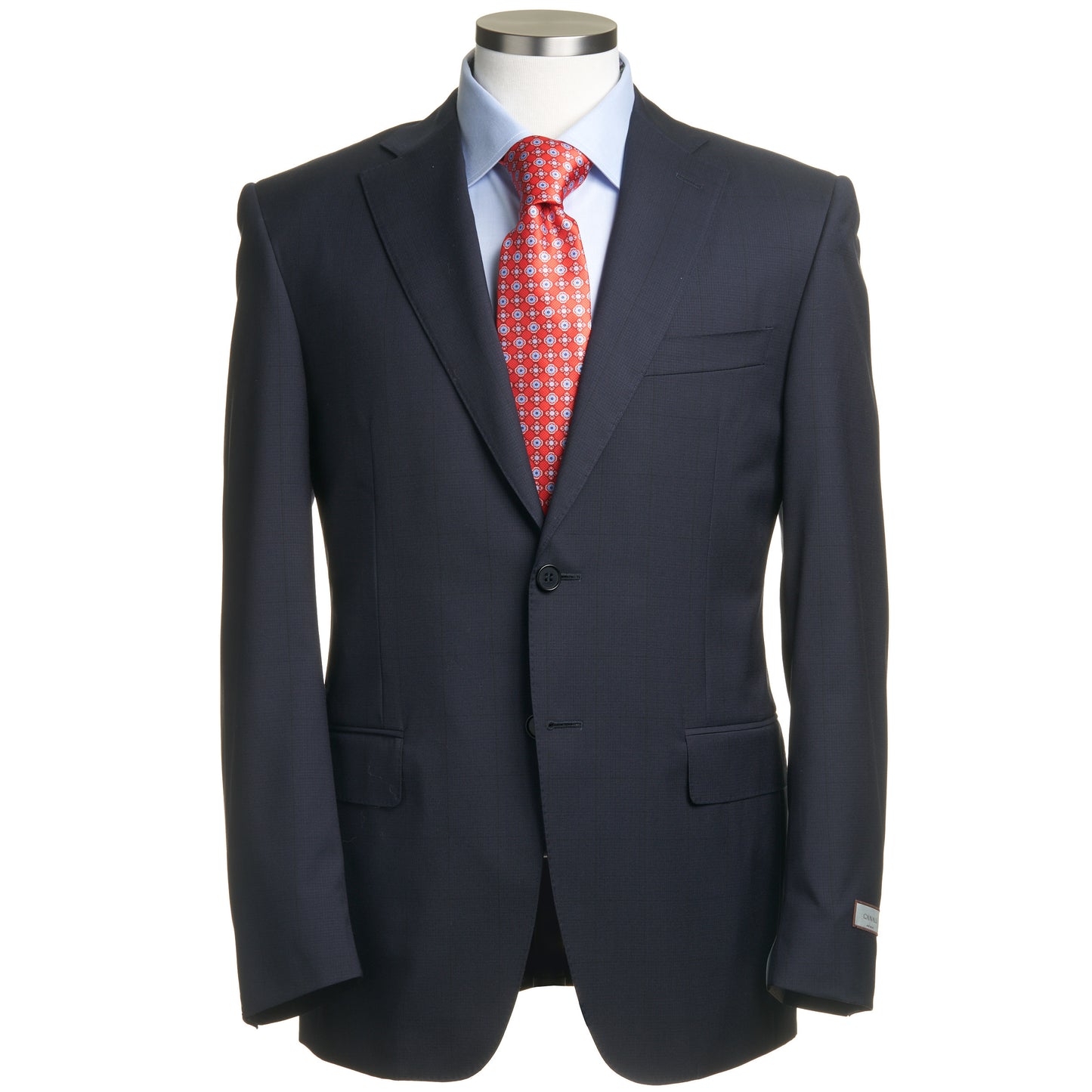 Canali Siena Model Suit in Dual-Tone Wool in Navy