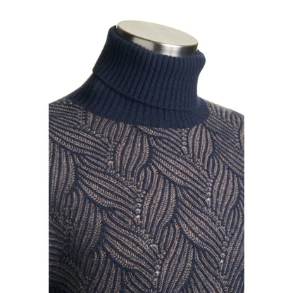 Codice Turtleneck Sweater in Navy with Sand Details