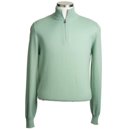 Gran Sasso 100% Cashmere Quarter-Zip Sweater in Pistachio