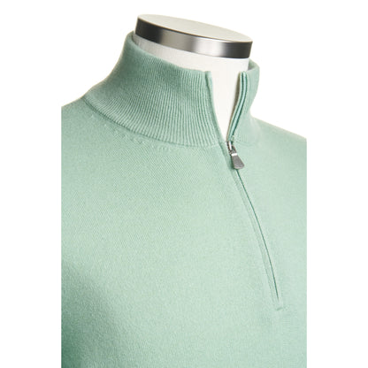 Gran Sasso 100% Cashmere Quarter-Zip Sweater in Pistachio