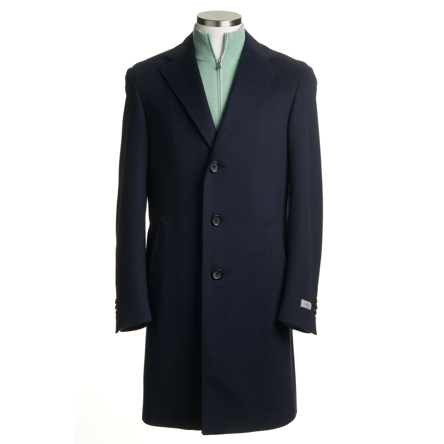 Canali Kei Wool Topcoat in Navy