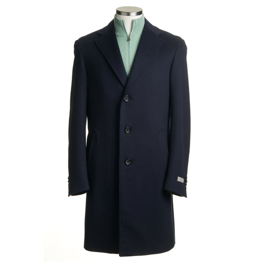 Canali Kei Wool Topcoat in Navy