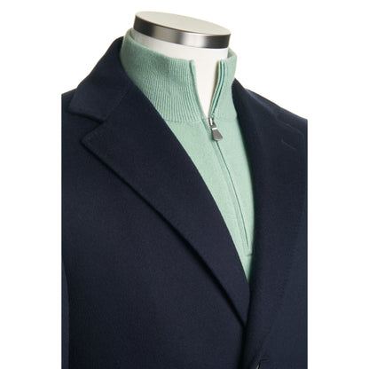 Canali Kei Wool Topcoat in Navy