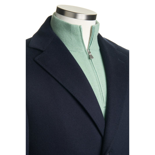 Canali Kei Wool Topcoat in Navy