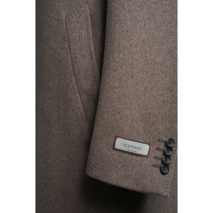 Canali Kei Wool Topcoat in Mushroom