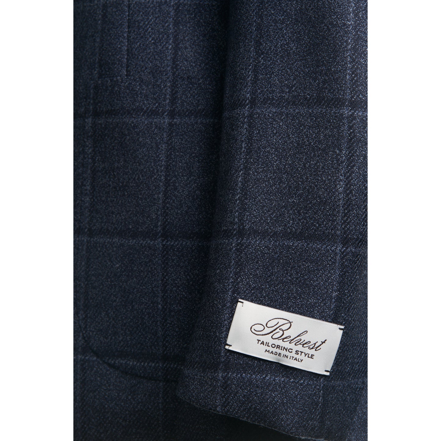 Belvest "Jacket in the Box" Wool & Silk Sport Coat in Mid Blue Windowpane