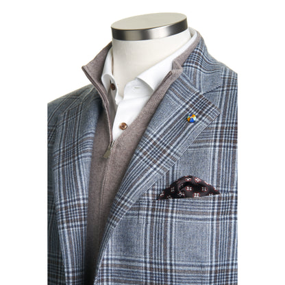 Belvest "Jacket in the Box" Wool & Cashmere Sport Coat in Light Blue Windowpane