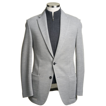 Fradi Knitted Wool Jersey Jacket in Light Grey