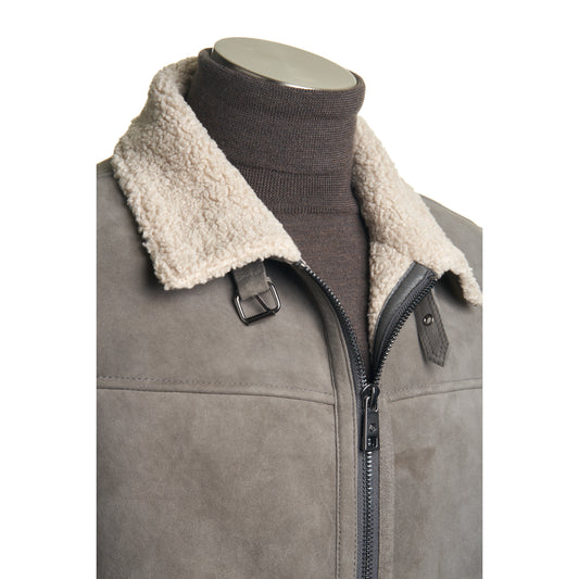 Milestone Madox Suede Jacket in Grey