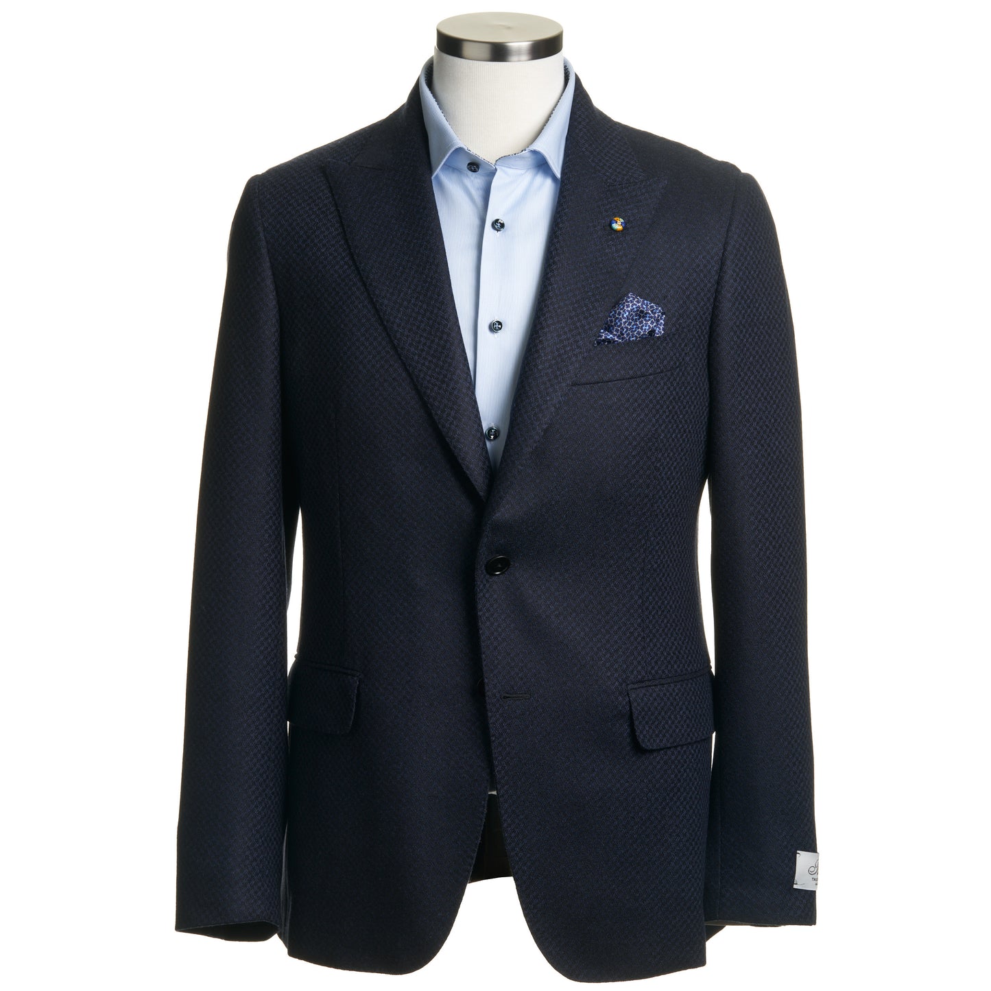 Belvest "Jacket in the Box" Wool Sport Coat in Micro Pattern in Navy
