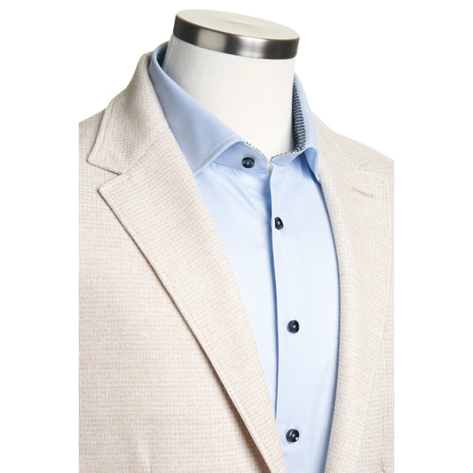 Canali Jersy Jacket in Cotton & Linen-Beige