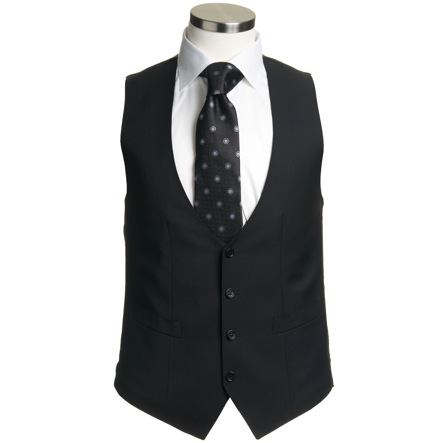Canali Solid Black Vest