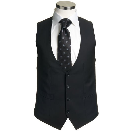 Canali Solid Black Vest