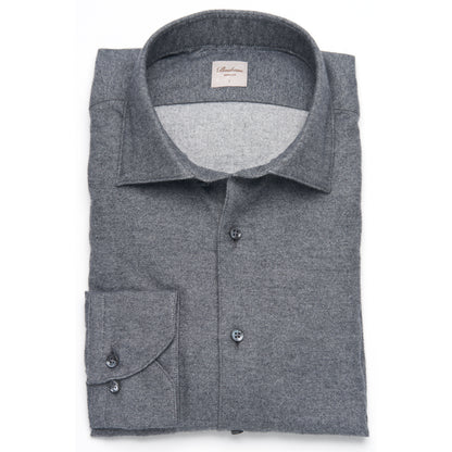 Stenströms Luxury Flannel Sport Shirt in Charcoal