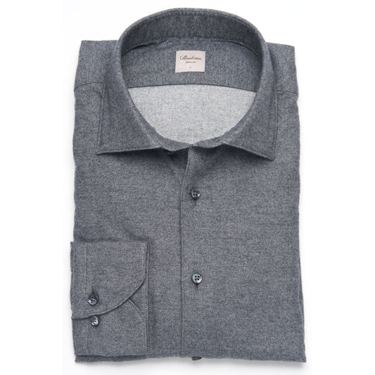 Stenströms Luxury Flannel Sport Shirt in Charcoal