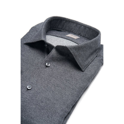 Stenströms Luxury Flannel Sport Shirt in Charcoal