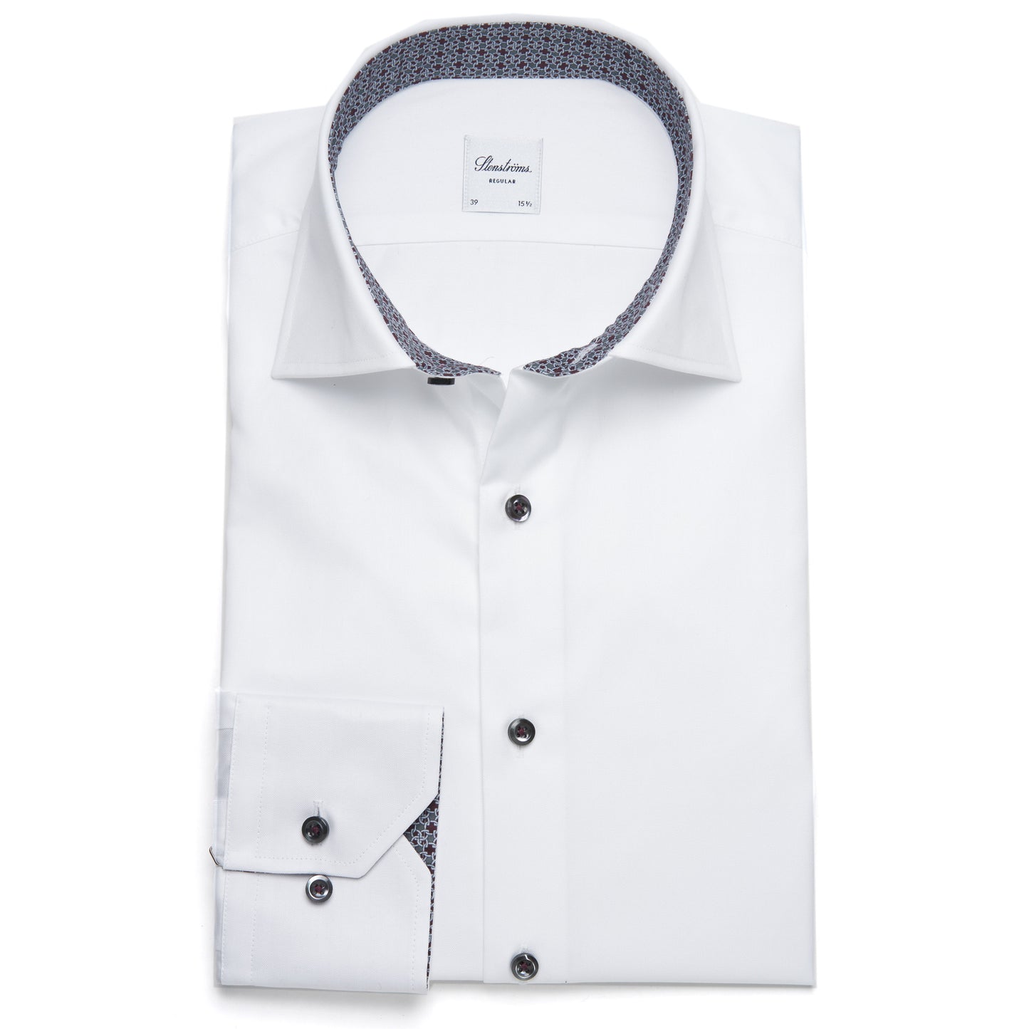 Stenströms Contrast Regular Twill Shirt in Grey