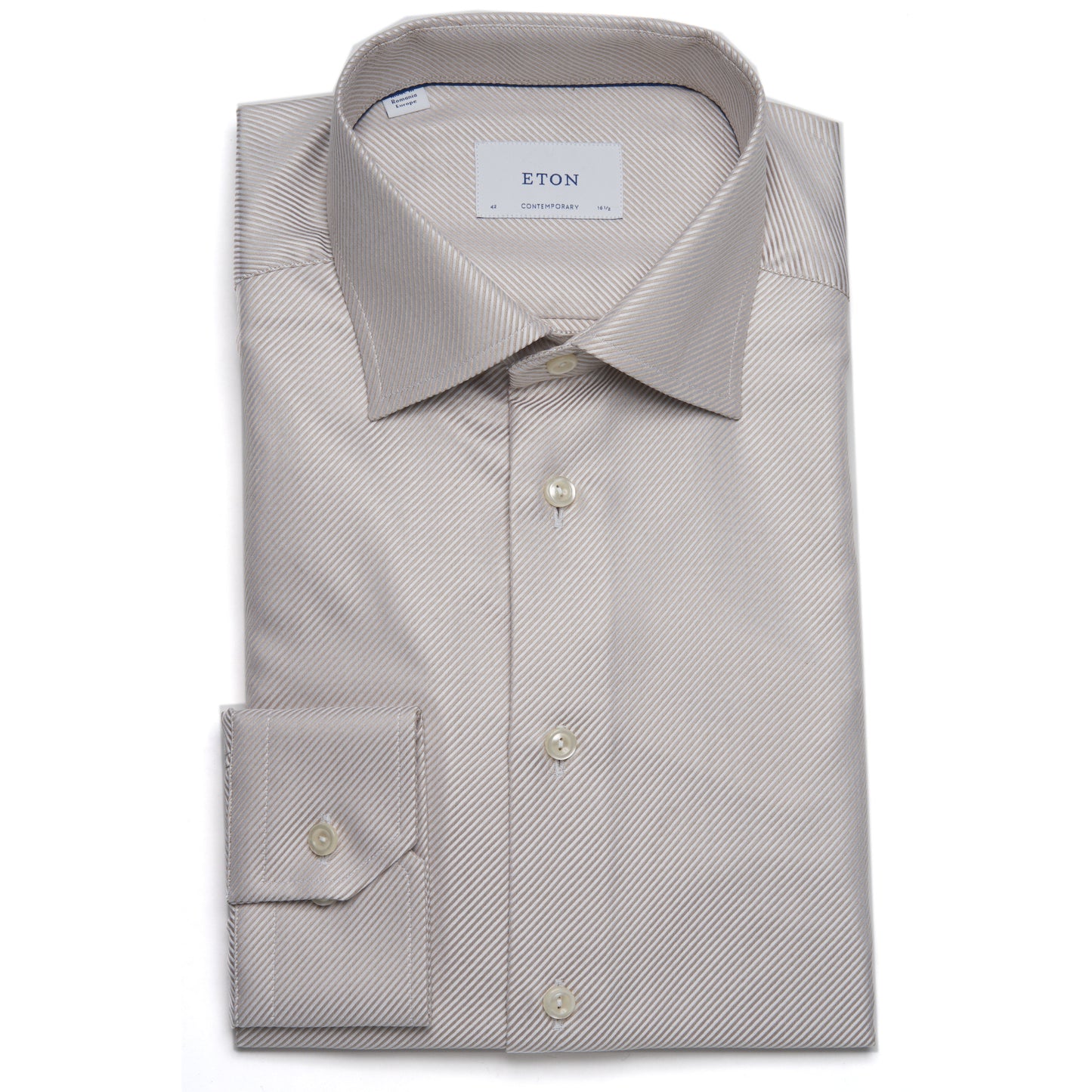 Eton Contemporary Solid King Twill Shirt in Cream