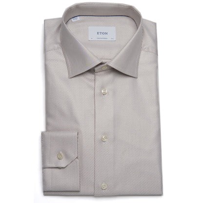 Eton Contemporary Solid King Twill Shirt in Cream