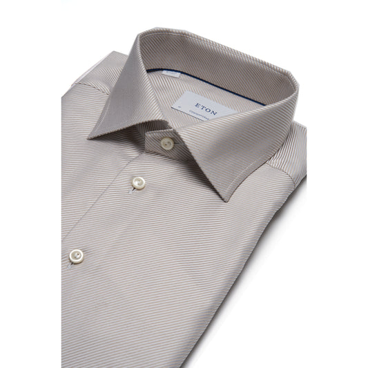 Eton Contemporary Solid King Twill Shirt in Cream