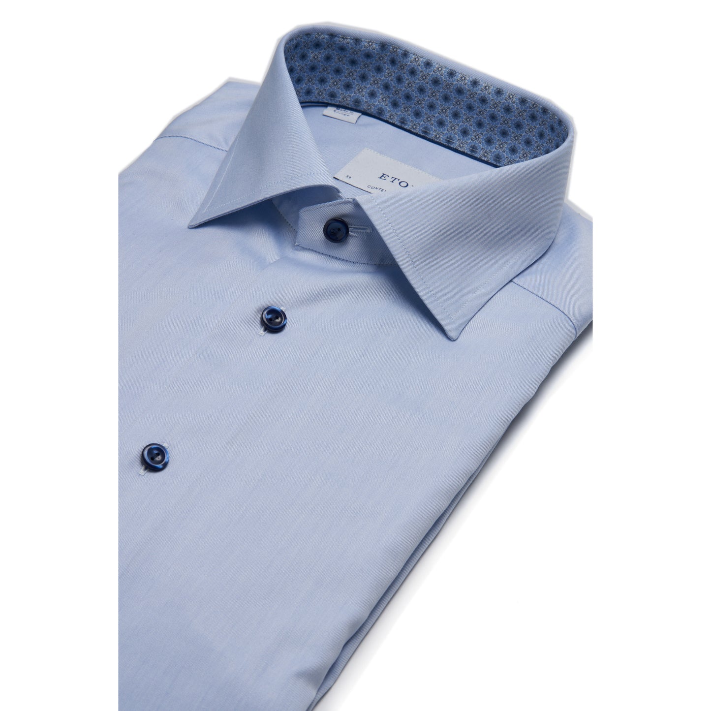 Eton Contemporary Medallion Effect Signature Twill Shirt in Blue
