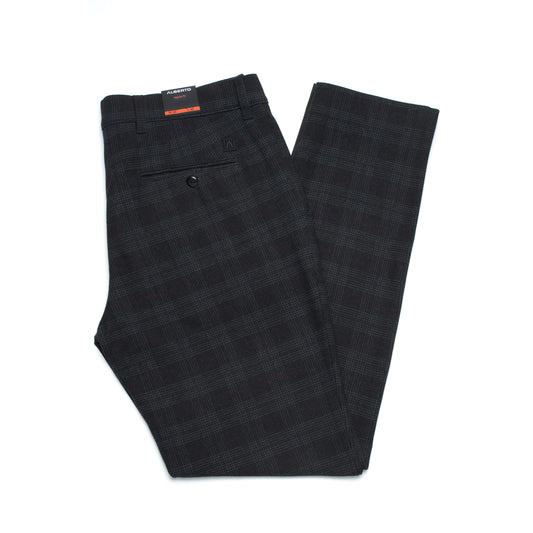 Alberto Lou Flannel Plaid Pants in Charcoal