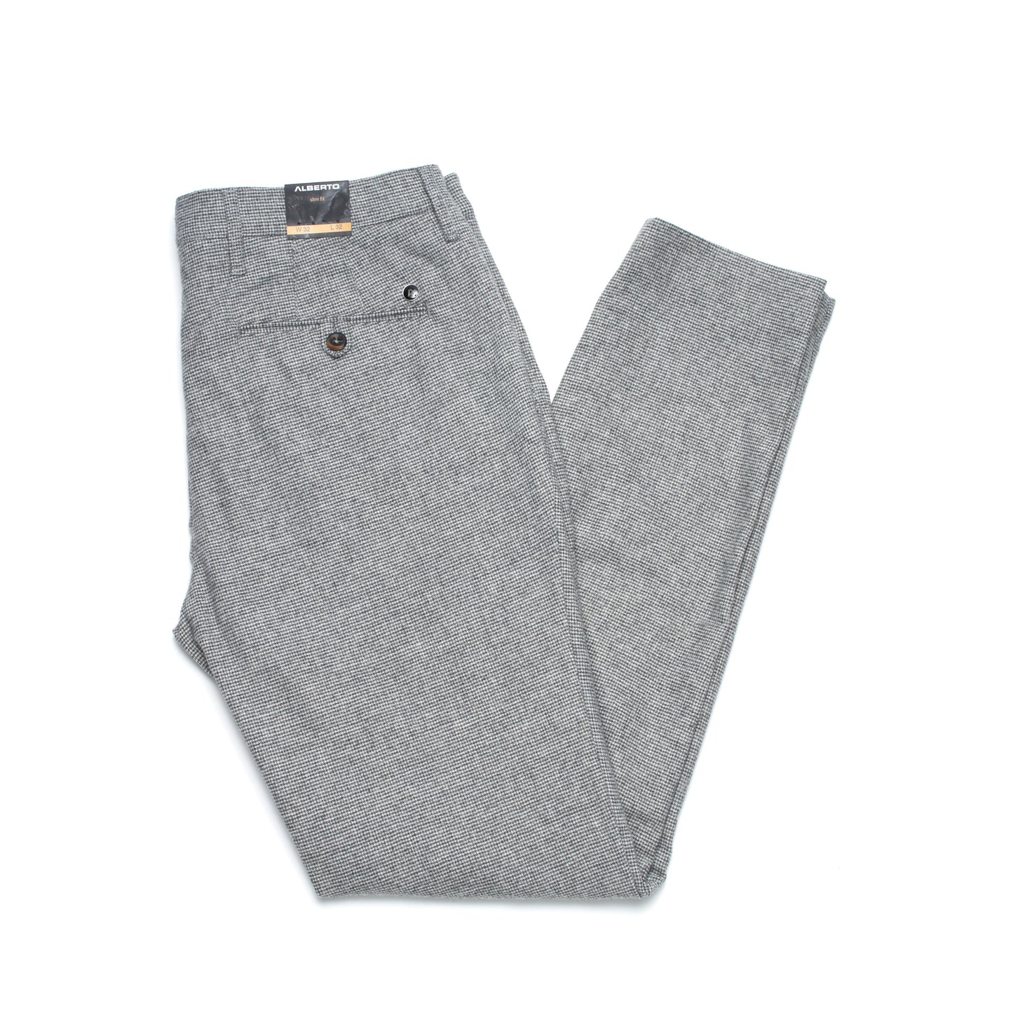 Alberto Rob Micro Houndstooth Flannel Pant in Grey