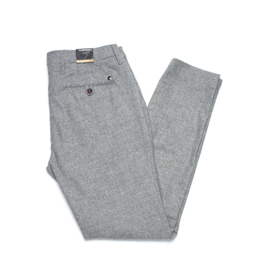 Alberto Rob Micro Houndstooth Flannel Pant in Grey