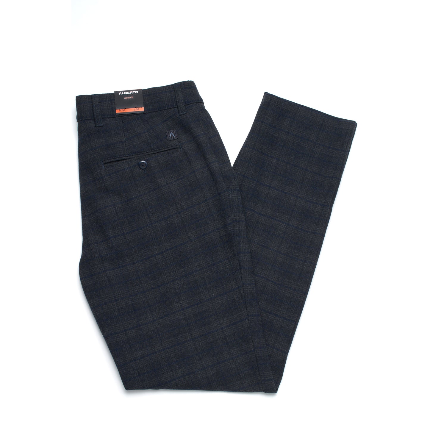 Alberto Lou Flannel Plaid Pants in Navy