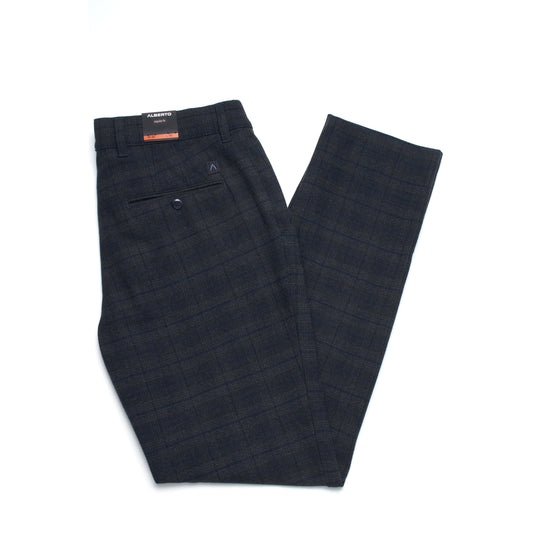 Alberto Lou Flannel Plaid Pants in Navy