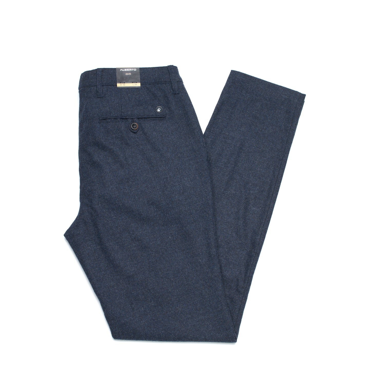 Alberto Rob Micro Houndstooth Flannel Pant in Blue