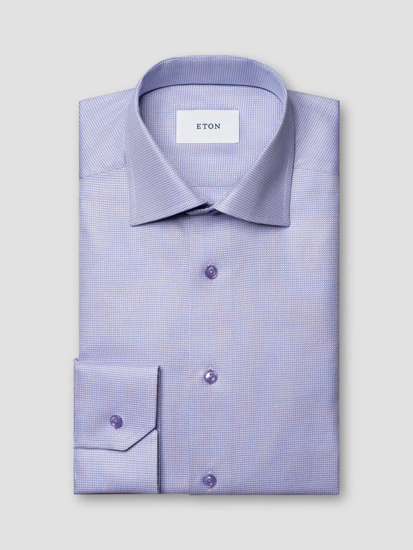 Eton Contemporary Fit Purple Shirt with Purple Contrast Buttons