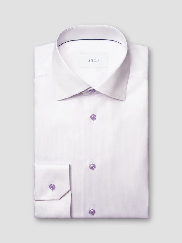 Eton Semi Solid Cotton TENCEL™ Lyocell Shirt in Slim Fit-Light Lavender