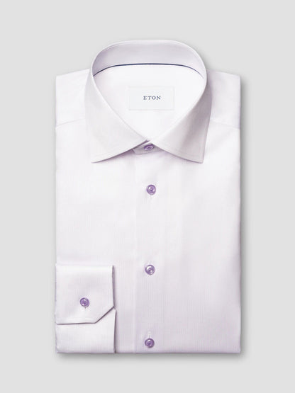 Eton Semi Solid Cotton TENCEL™ Lyocell Shirt in Slim Fit-Light Lavender