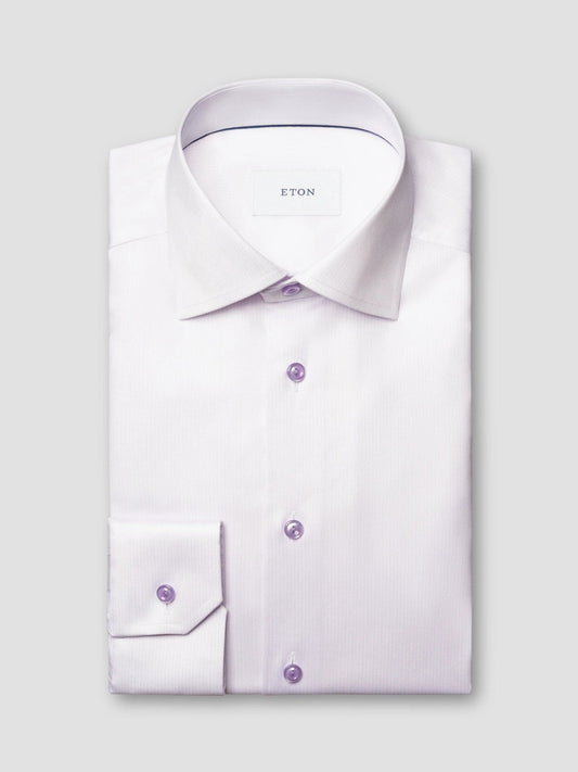 Eton Semi Solid Cotton TENCEL™ Lyocell Shirt in Slim Fit-Light Lavender