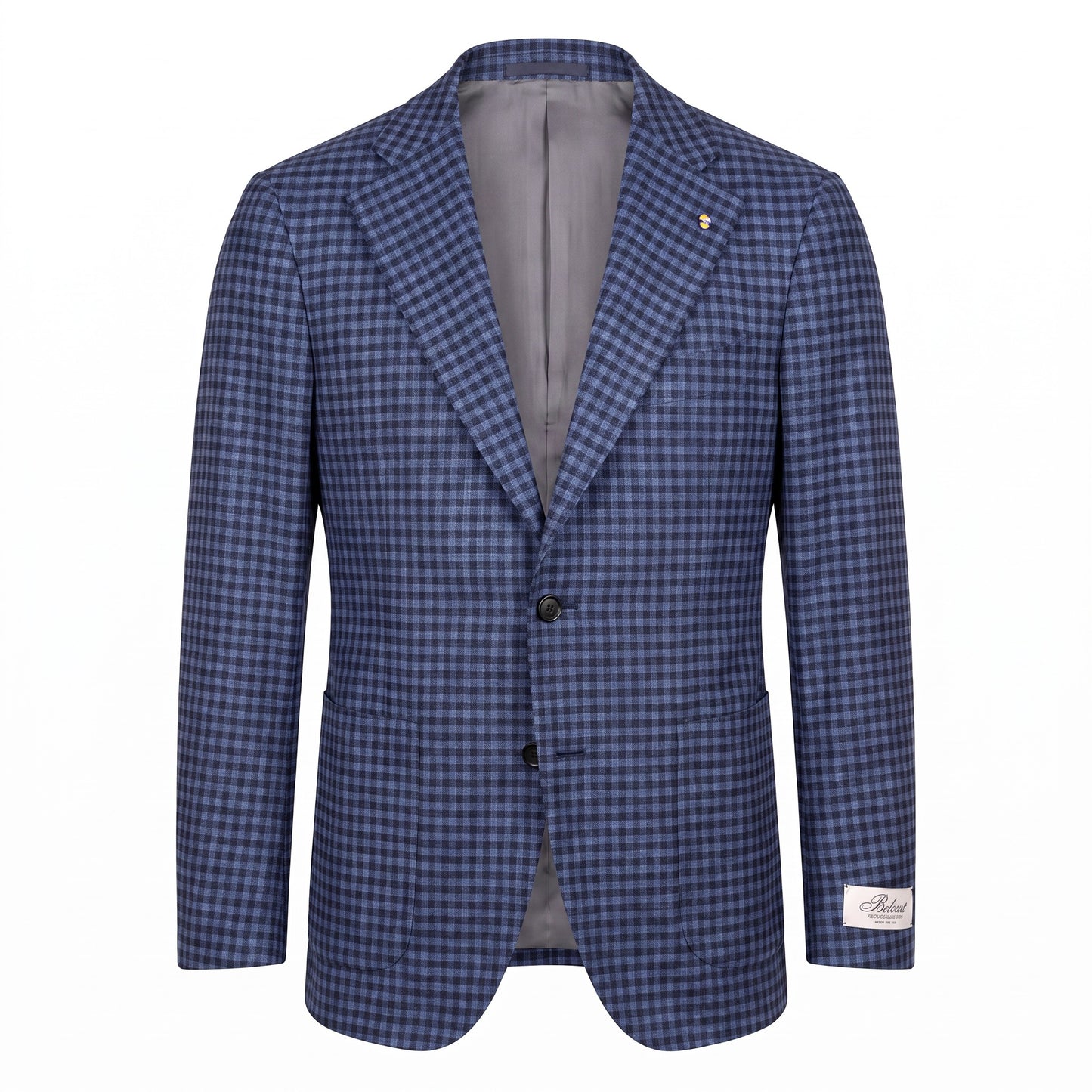 Belvest "Jacket in the Box" 100% Wool Sport Coat in Mid Blue Check