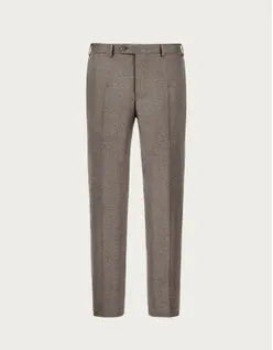 Canali Wool Flannel Dress Pants In Dove Grey