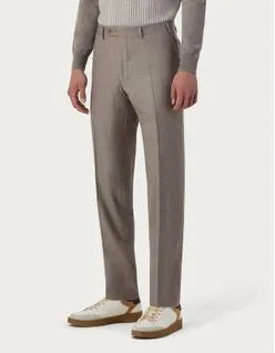 Canali Wool Flannel Dress Pants In Dove Grey