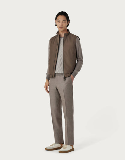 Canali Wool Flannel Dress Pants In Dove Grey