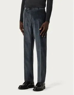 Canali Corduroy Stretch Cotton Pants in Grey