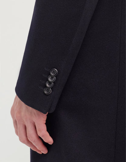 Canali Kei Wool Topcoat in Navy