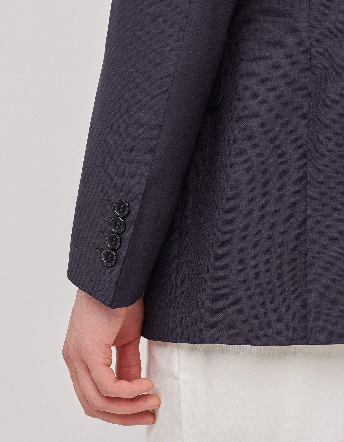 Canali Siena Model Sport Coat in Travel Wool–Navy