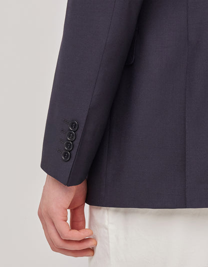 Canali Siena Model Sport Coat in Travel Wool–Navy