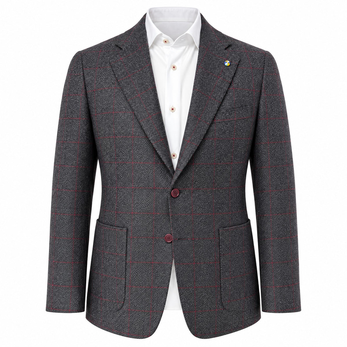Belvest "Jacket in the Box" Wool & Cashmere Sport Coat in Gray Window Pane