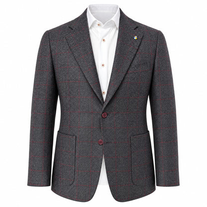 Belvest "Jacket in the Box" Wool & Cashmere Sport Coat in Gray Window Pane